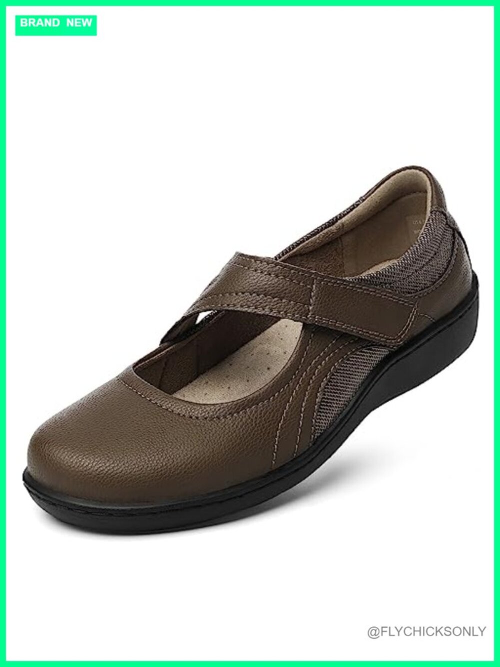 Mary Jane Flats Leather Memory Foam Closed Toe Comfort Walking Shoes